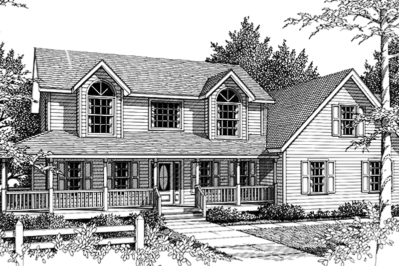 Home Plan - Country Exterior - Front Elevation Plan #1037-35
