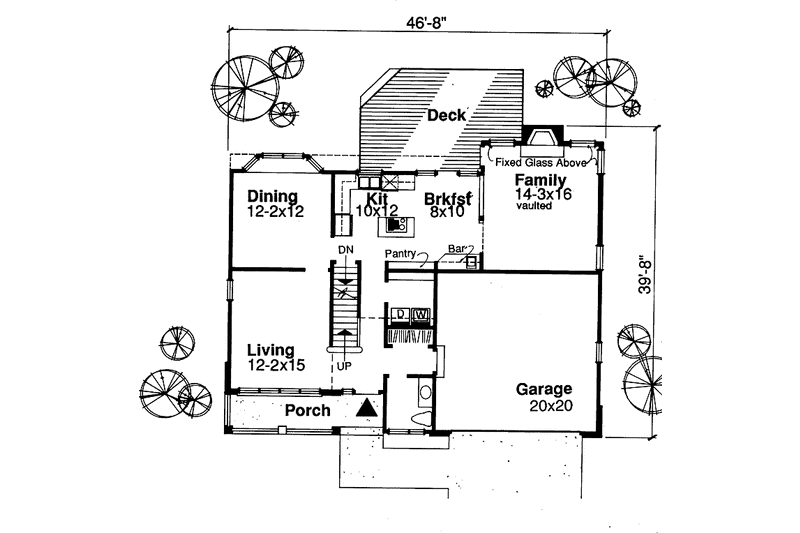 Home Plan - Floor Plan - Main Floor for Country House Plan #320-549 - 4 bed, 2.5 bath