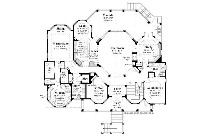 Dream House Plan - Floor Plan - Main Floor for Country House Plan #930-472 - 5 bed, 5 bath