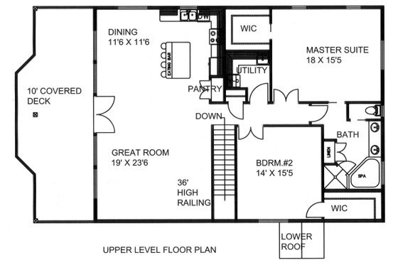 Floor Plan - Main Floor for Country House Plan #117-881 - 2 bed, 2 bath