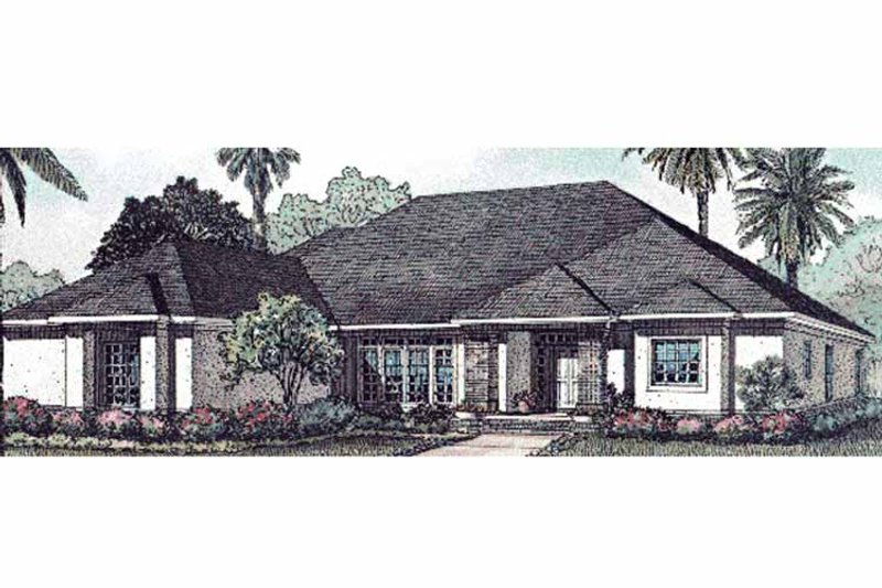 House Design - Exterior - Front Elevation 3 for Mediterranean House Plan #17-3049 - 4 bed, 3 bath