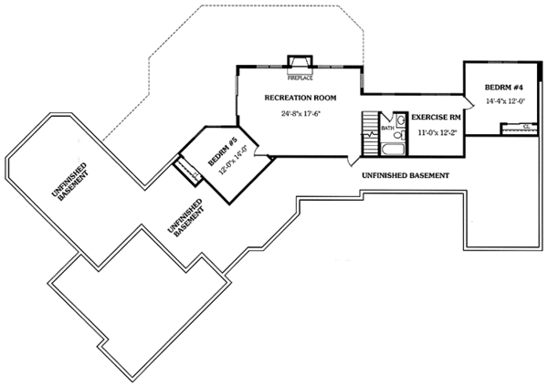 House Design - European Floor Plan - Lower Floor Plan #456-92