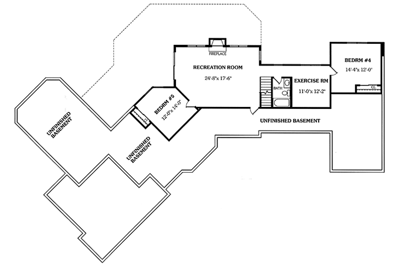 Home Plan - Floor Plan - Lower Floor for European House Plan #456-92 - 3 bed, 2.5 bath
