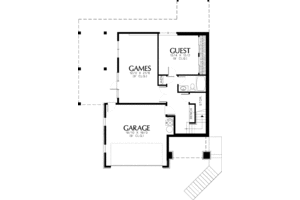 Floor Plan - Lower Floor for Craftsman House Plan #48-782 - 3 bed, 2.5 bath