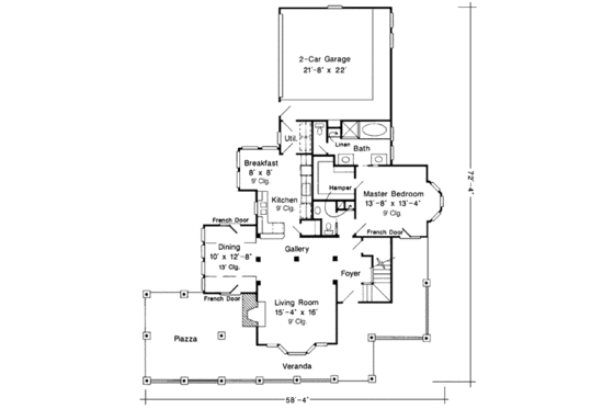 Floor Plan - Main Floor for Victorian House Plan #410-112 - 4 bed, 3 bath
