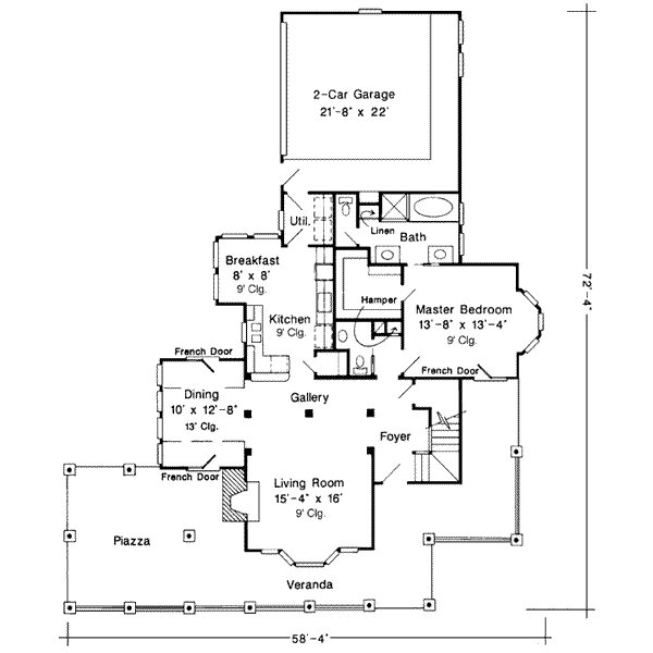 Victorian Floor Plan - Main Floor Plan #410-112