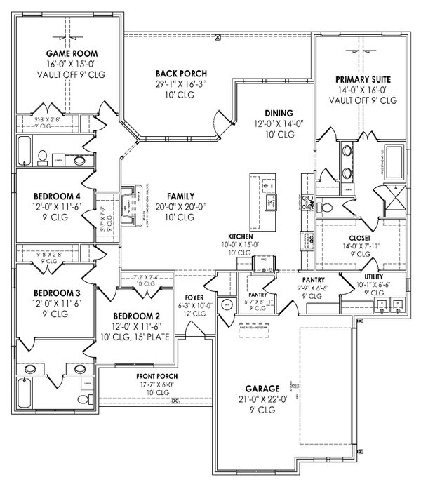 Country Floor Plan - Main Floor Plan #1096-69