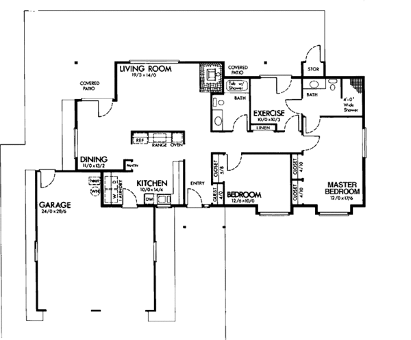 Architectural House Design - Contemporary Floor Plan - Main Floor Plan #320-784