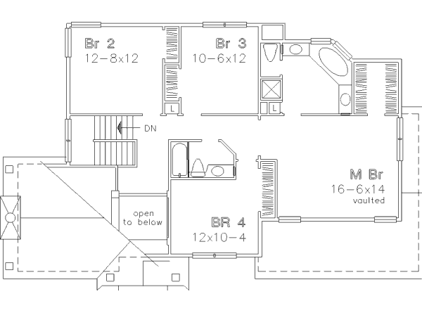 Home Plan - Traditional Floor Plan - Upper Floor Plan #320-461
