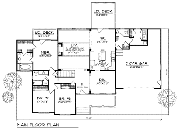 Architectural House Design - Traditional Floor Plan - Main Floor Plan #70-787