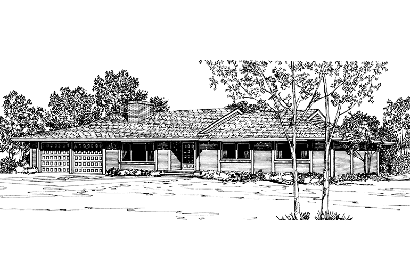 Home Plan - Exterior - Front Elevation 3 for Ranch House Plan #320-766 - 3 bed, 2 bath
