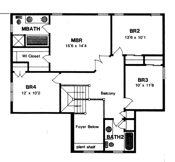 House Design - Traditional Floor Plan - Upper Floor Plan #316-218