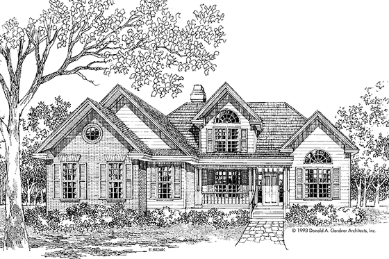 Exterior - Front Elevation 3 for Country House Plan #929-148 - 4 bed, 3 bath