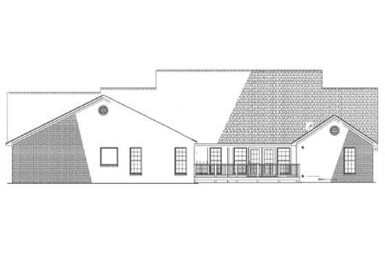 Exterior - Rear Elevation for Country House Plan #17-619 - 4 bed, 2.5 bath