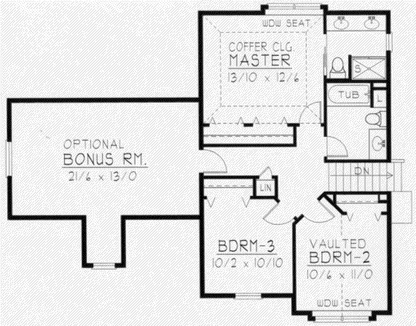 Tudor Floor Plan - Upper Floor Plan #112-124