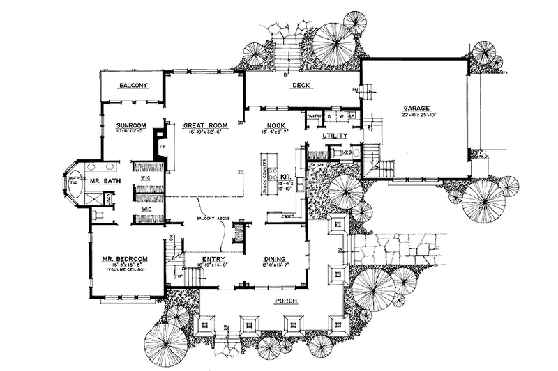 Home Plan - Floor Plan - Main Floor for Craftsman House Plan #1016-45 - 3 bed, 2.5 bath