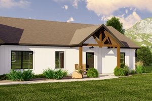 Exterior - Covered Porch for Ranch House Plan #1064-258 - 3 bed, 2.5 bath
