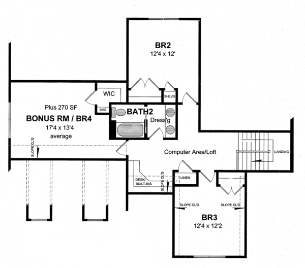 House Plan Design - Craftsman Floor Plan - Upper Floor Plan #316-282