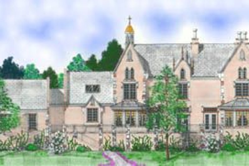 Dream House Plan - Exterior - Rear Elevation for European House Plan #52-130 - 4 bed, 3.5 bath