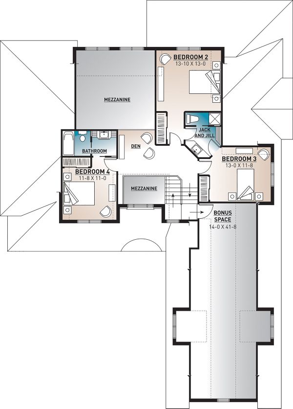 Home Plan - Farmhouse Floor Plan - Upper Floor Plan #23-2693