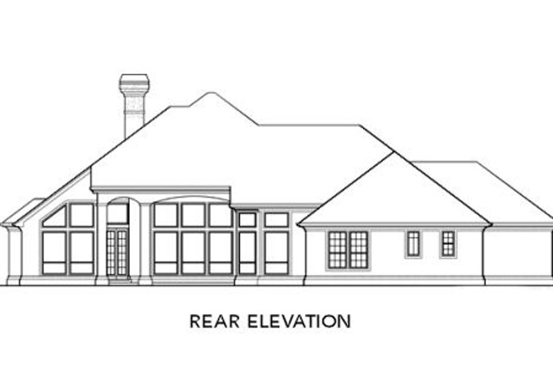 Home Plan - Exterior - Rear Elevation for Mediterranean House Plan #48-295 - 3 bed, 2.5 bath