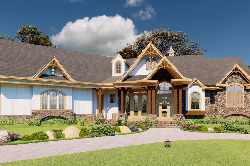 House Plan Design - Exterior - Front Elevation 5 for Craftsman House Plan #54-415 - 3 bed, 2 bath