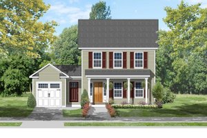 Colonial Exterior - Front Elevation Plan #1053-38
