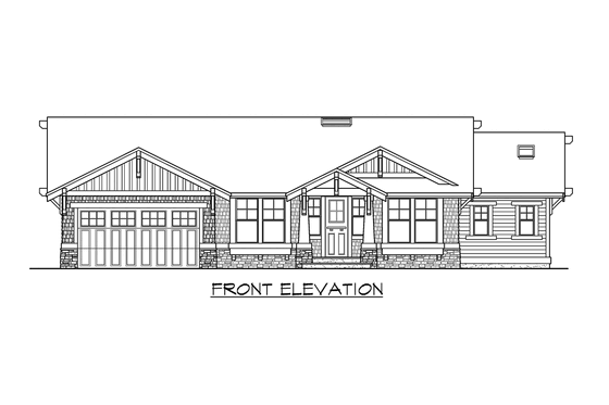 Exterior - Other Elevation 1 for Craftsman House Plan #132-101 - 2 bed, 2 bath