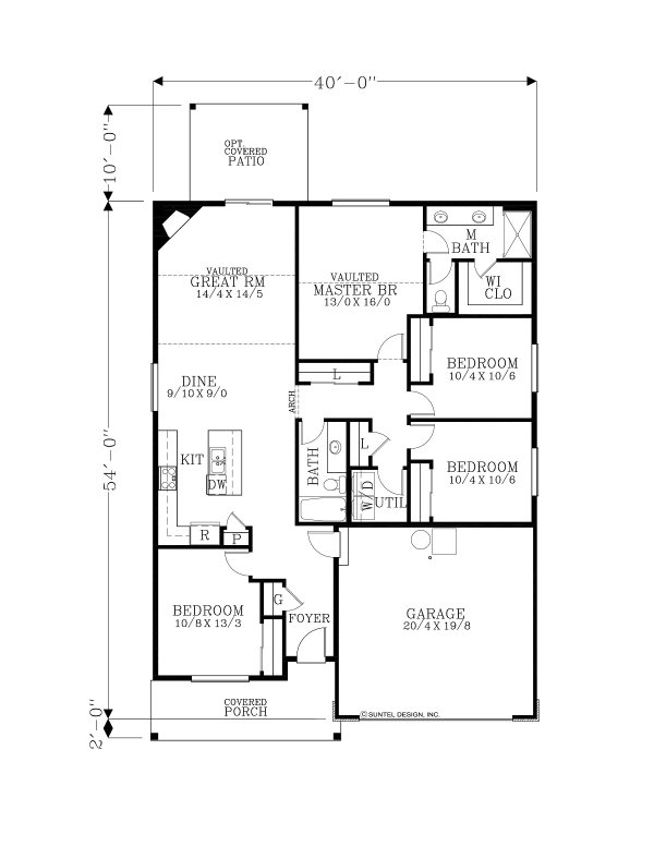 Craftsman Floor Plan - Main Floor Plan #53-679