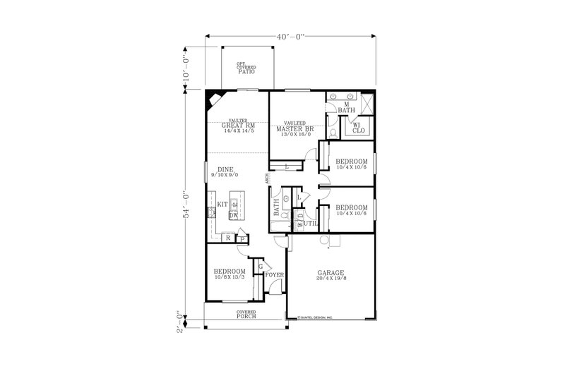 House Design - Floor Plan - Main Floor for Craftsman House Plan #53-679 - 4 bed, 2 bath