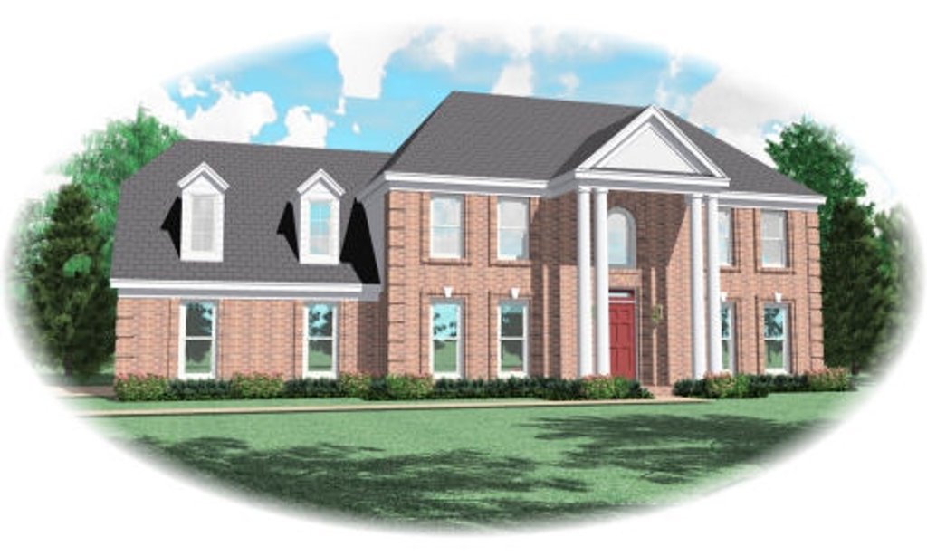 Exterior - Front Elevation 2 for Classical House Plan #81-13697 - 4 bed, 3.5 bath