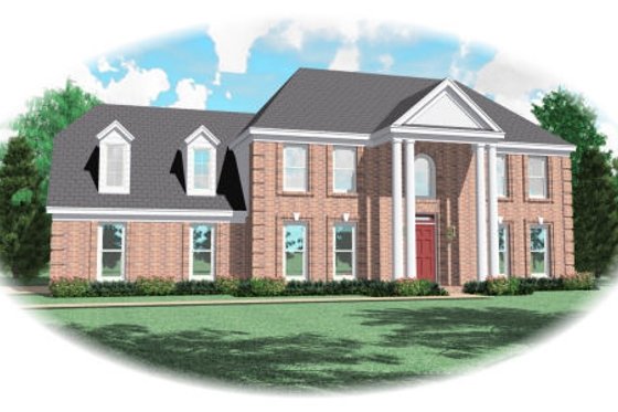 Exterior - Front Elevation for Classical House Plan #81-13697 - 4 bed, 3.5 bath