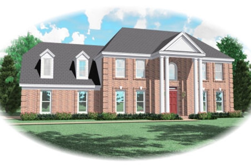 Exterior - Front Elevation 2 for Classical House Plan #81-13697 - 4 bed, 3.5 bath