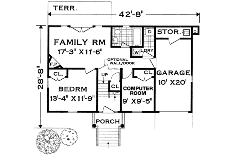 Dream House Plan - Floor Plan - Lower Floor for Traditional House Plan #3-147 - 4 bed, 2 bath