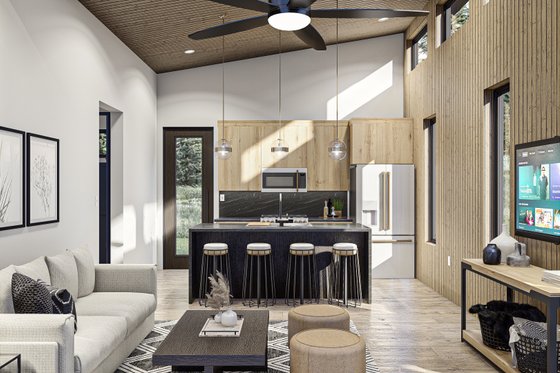 Interior - Family Room for Modern House Plan #455-540 - 1 bed, 1 bath