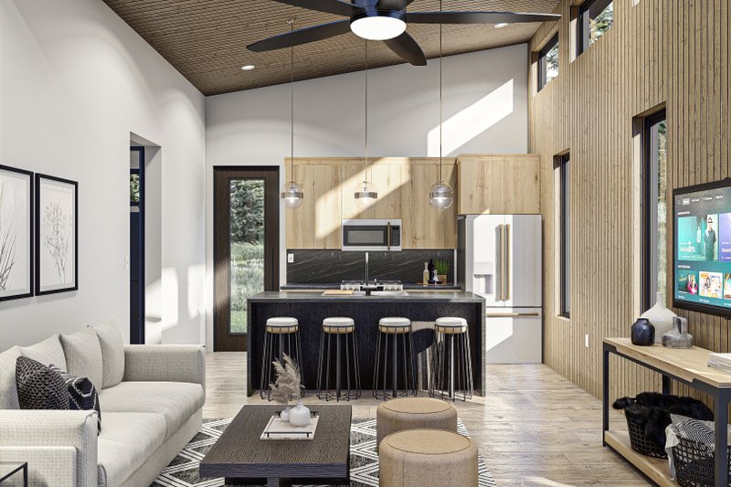 House Blueprint - Interior - Family Room for Modern House Plan #455-540 - 1 bed, 1 bath