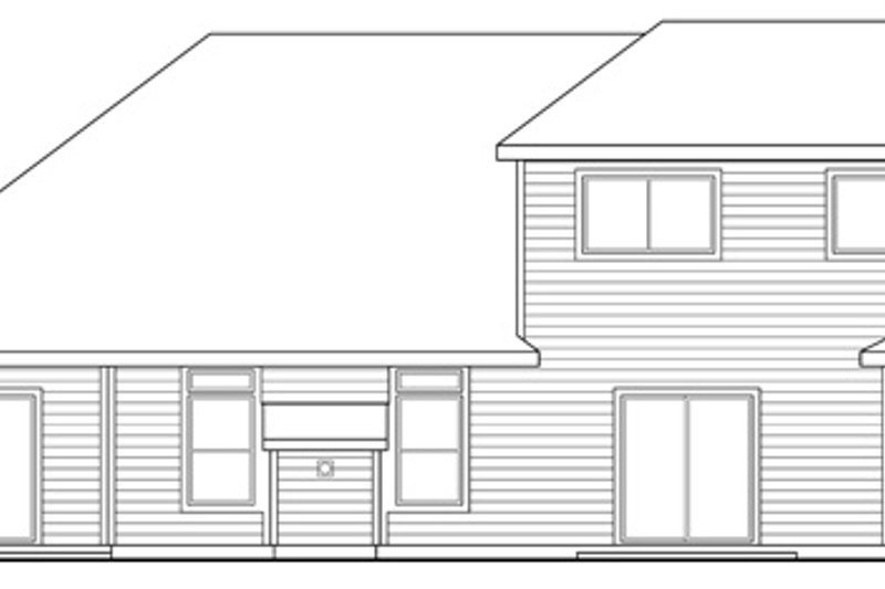 Home Plan - Exterior - Rear Elevation for Mediterranean House Plan #124-449 - 3 bed, 2.5 bath