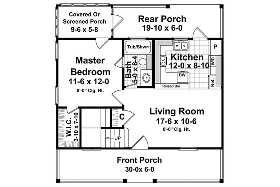 Floor Plan - Main Floor for Traditional House Plan #21-225 - 3 bed, 2 bath