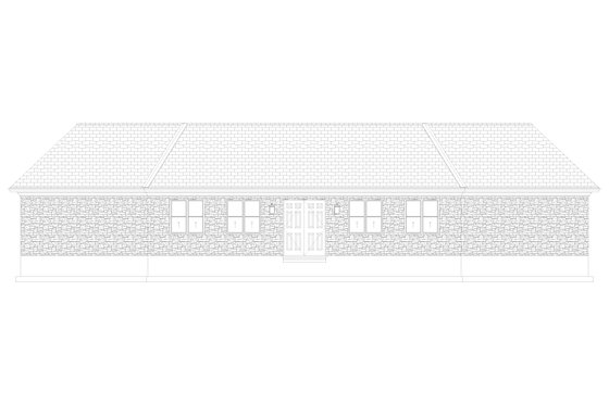 Exterior - Rear Elevation 1 for European House Plan #1060-167, 0 bath