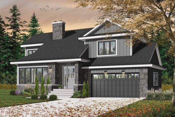 Exterior - Front Elevation 7 for Traditional House Plan #23-712 - 3 bed, 1.5 bath