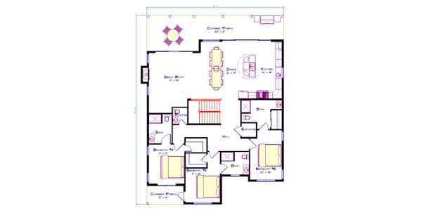 Beach Floor Plan - Upper Floor Plan #1115-7