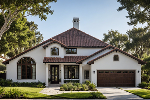 Exterior - Front Elevation 3 for Mediterranean House Plan #515-68 - 3 bed, 2.5 bath