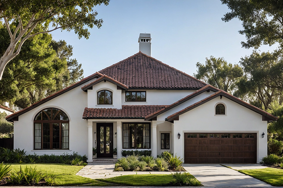 Exterior - Front Elevation 3 for Mediterranean House Plan #515-68 - 3 bed, 2.5 bath