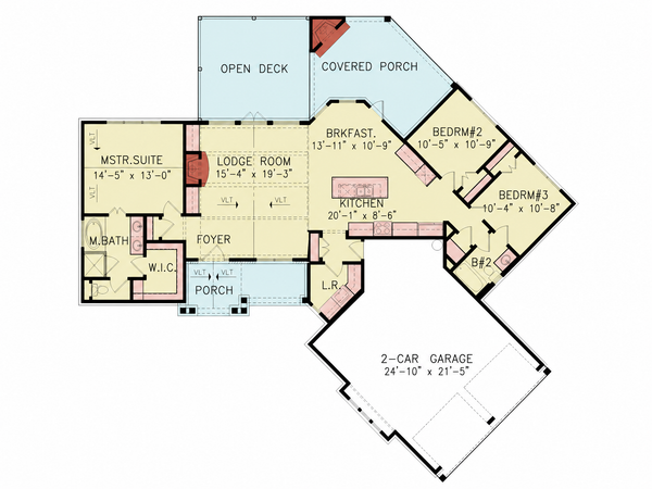 Floor Plan - Main Floor for Traditional House Plan #54-717 - 3 bed, 2 bath