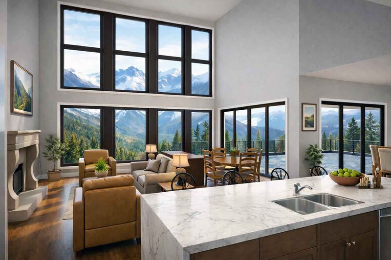House Blueprint - Interior - Family Room for Contemporary House Plan #1101-63 - 3 bed, 3.5 bath