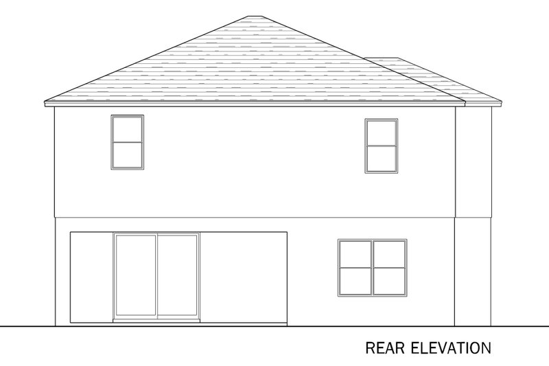 Architectural House Design - Exterior - Rear Elevation for Traditional House Plan #1058-256 - 4 bed, 2.5 bath
