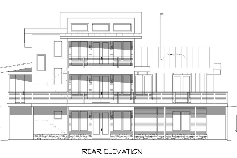Dream House Plan - Exterior - Rear Elevation for Contemporary House Plan #932-769 - 4 bed, 3 bath