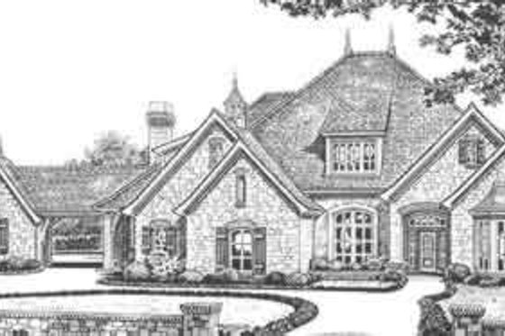 Exterior - Front Elevation for European House Plan #310-328 - 4 bed, 3.5 bath