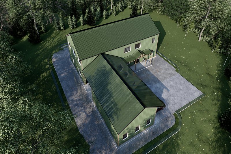 Home Plan - Exterior - Front Elevation 3 for Barndominium House Plan #1107-14 - 4 bed, 2.5 bath
