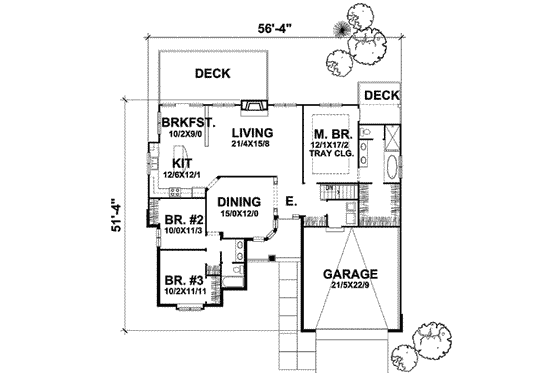Floor Plan - Main Floor House Plan #50-289 - 3 bed, 2 bath